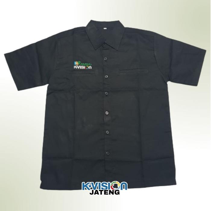 Kemeja K-Vision Original Hitam Unisex Cocok Untuk Teknisi Parabola