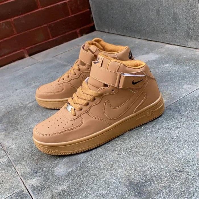 Sepatu Nike Air Force 1 Mid Brown Sepatu Pria Wanita Sneakers
