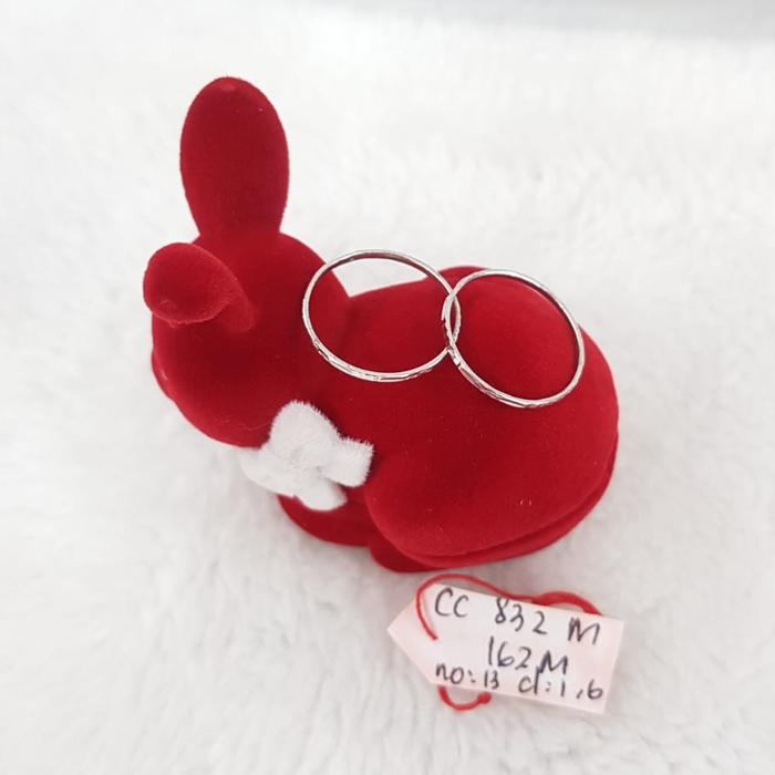 CC832M162M Cincin keroncong model batik emas putih asli kadar 70% 16K