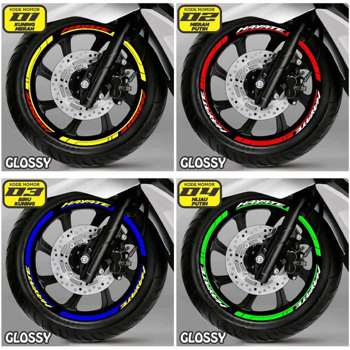 Sticker List Cutting Velg SUZUKI HAYATE Variasi AR 01 GLOSSY