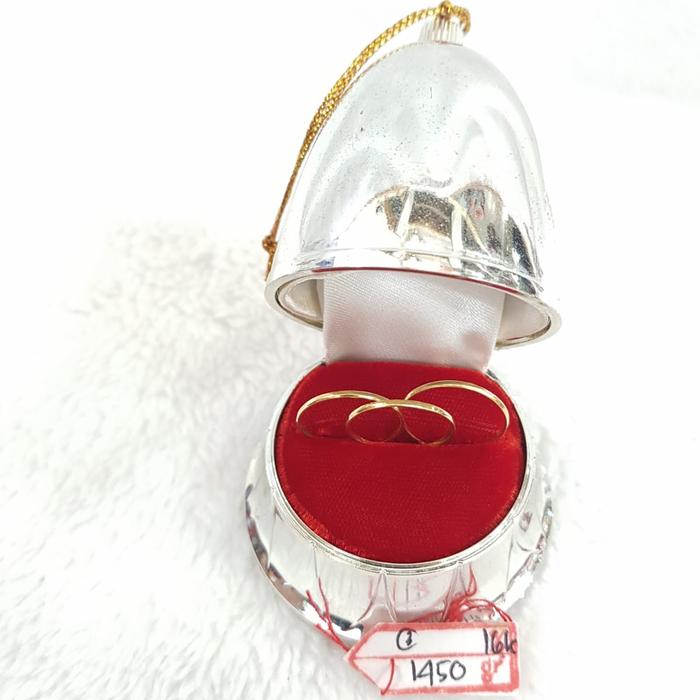 CC843M196M cincin keroncong polos 3 penuh simple emas kuning asli 70%