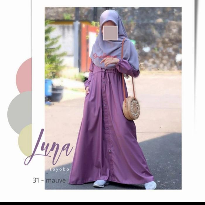 Gamis Wanita - Baju Muslimah - Luna Dress - Mauve by Shafeeya