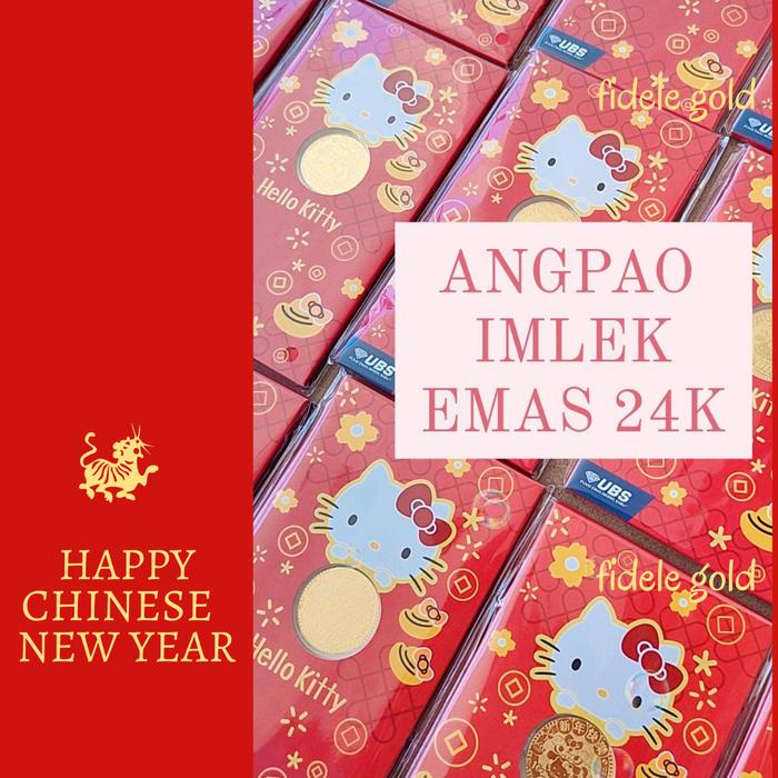 Angpao Imlek emas 24k hello kitty UBS 0,1 gram