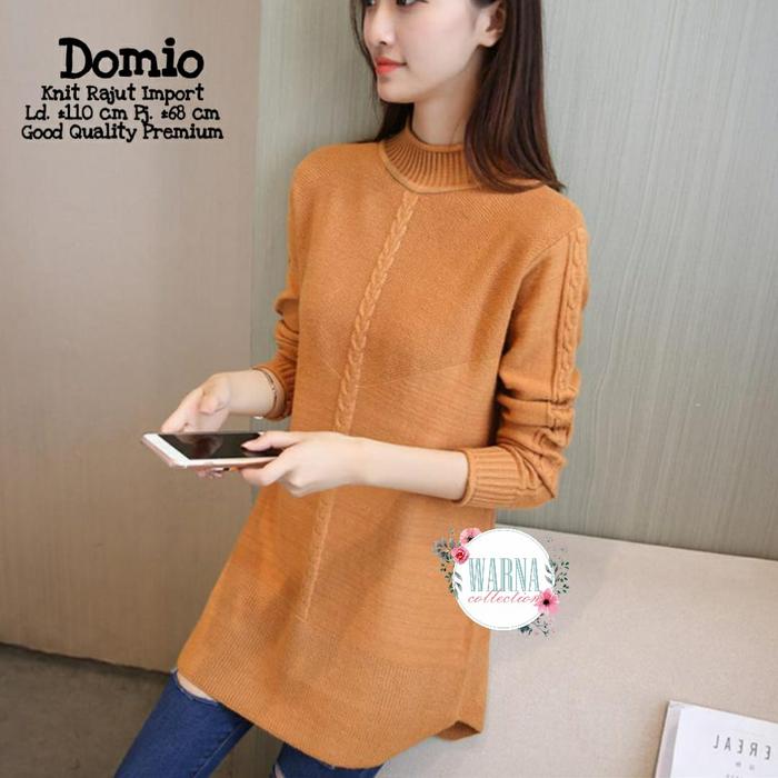 atasan wanita terbaru domio tunik mat knit rajut import adem dan nyama