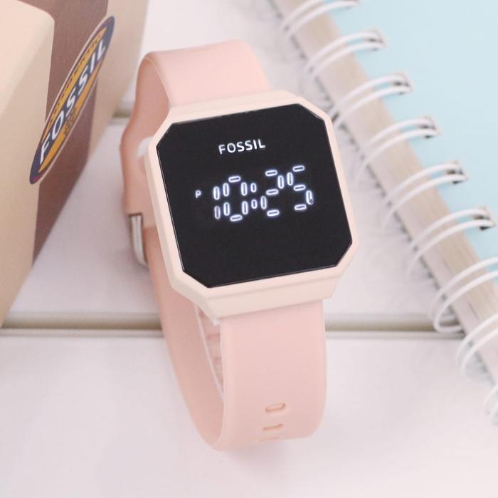 Fossil-Jam Tangan Fashion Wanita Digital Touch Screen Led + Box