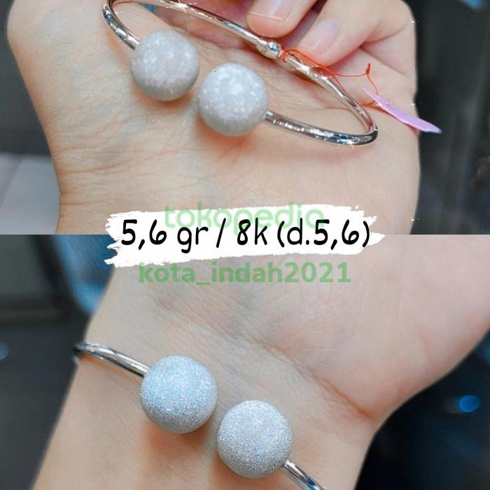 gelang bola emas putih kadar 8k