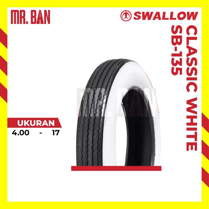 Ban Motor Swallow Classic Ring 17 Uk. 400-17 SB-135 White TT Ban Putih