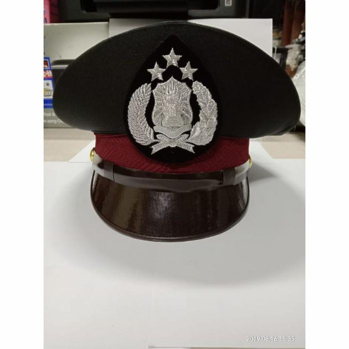 topi pet polisi bintara/pet bintara polri/topi pet polri