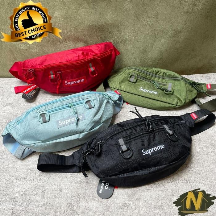 Waistbag Supreme SS19 FULL LABEL / Tas Selempang Supreme Tas Pinggang