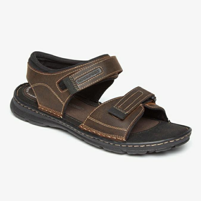 SEPATU SANDAL PRIA ROCKPORT Darwyn Qtr Strap BROWN II LEA ORIGINAL