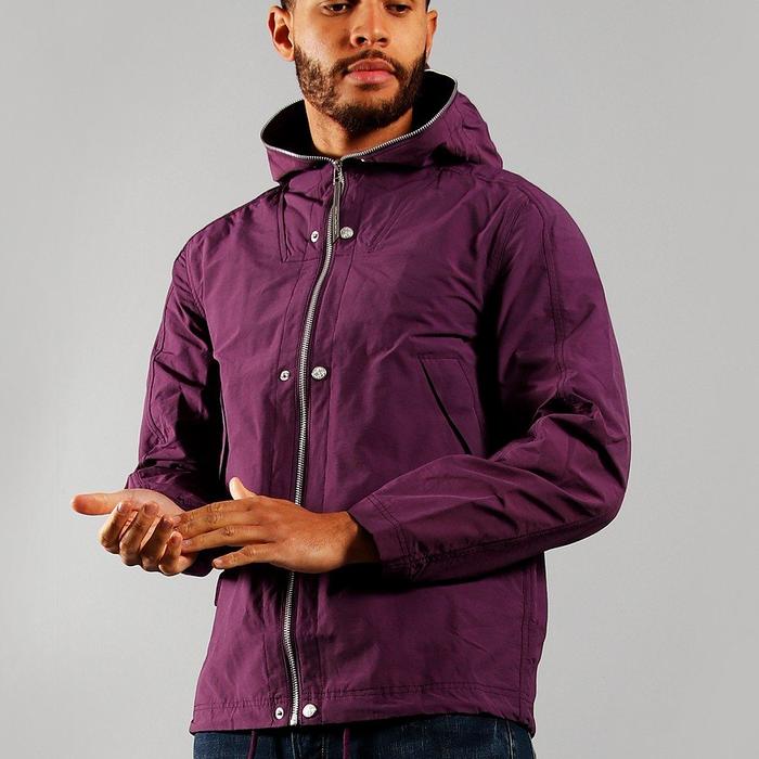 Pretty Green Zip Through Hooded Jacket Purple Original