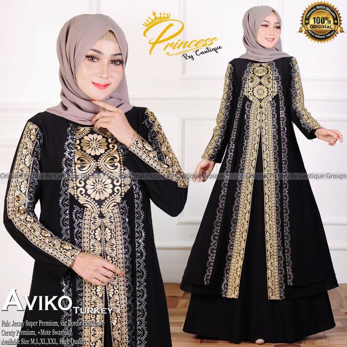 Aviko turkey gamis pesta wanita terbaru mewah elegant baju lebaran new