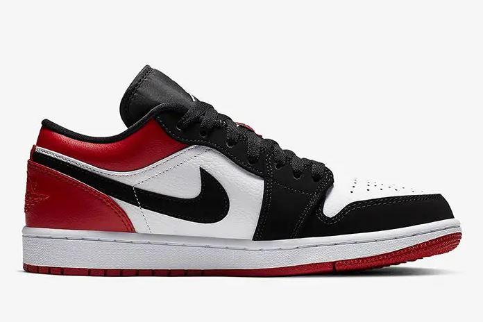 Sneakers Air Jordan 1 Low "Black Toe" AJ1 Low Top Black Toe
