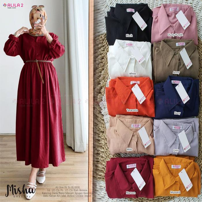 NEW MISHA#2 MIDI DRESS WANITA JUMBO LD 120CM NY ALILA