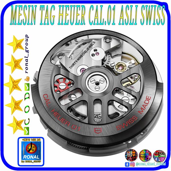 MESIN JAM AUTOMATIC TAG HEUER CALIBER.01 ORIGINAL SWISS 39 JEWELS