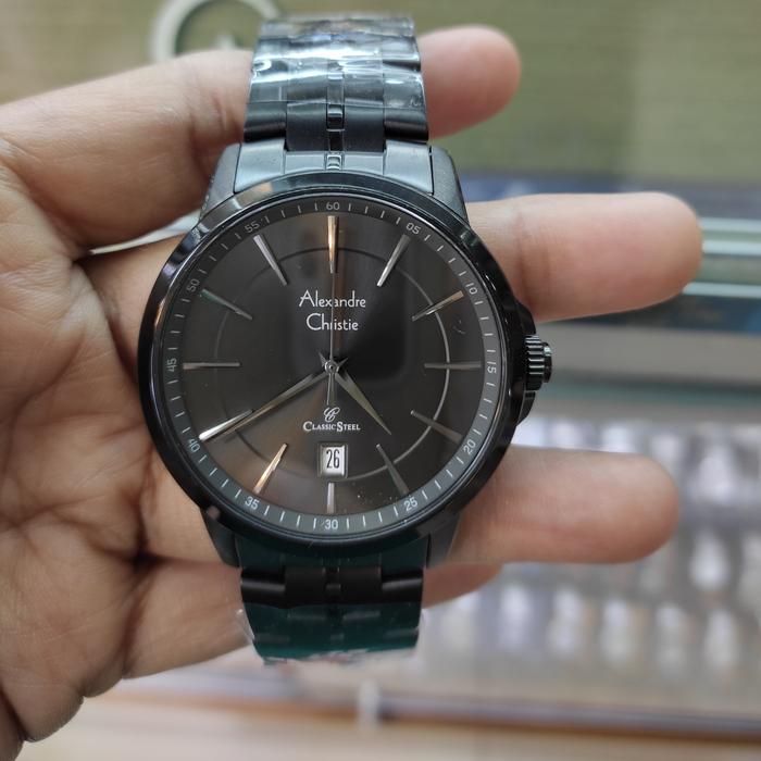 Jam Tangan Pria ORIGINAL Alexandre Christie Ac 8655 MD All Stainless
