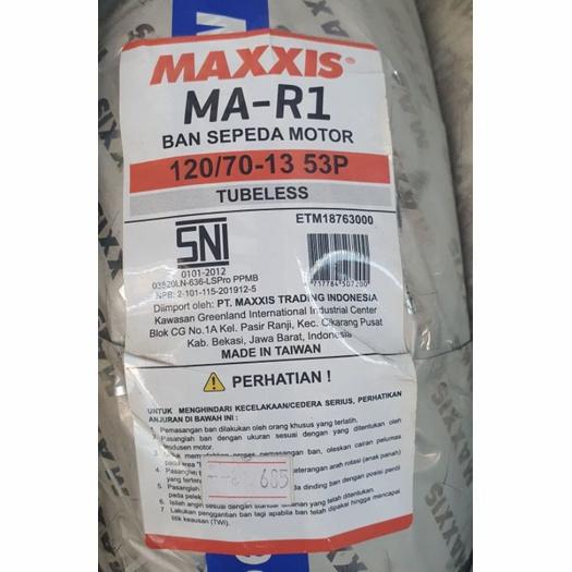 Ban MAXXIS MA R1 120/70-13 Ban Tubeless Depan Soft Compound untuk Nmax