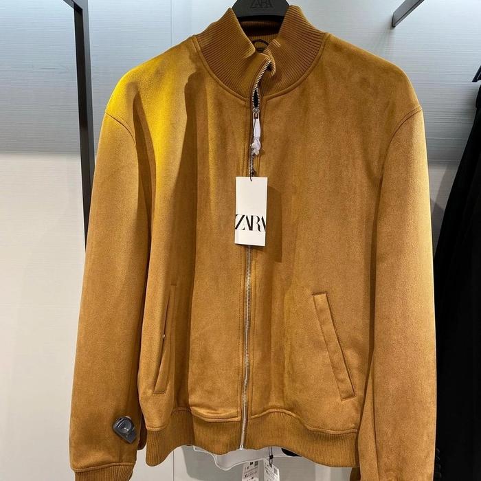 ZARA MAN faux suede bomber