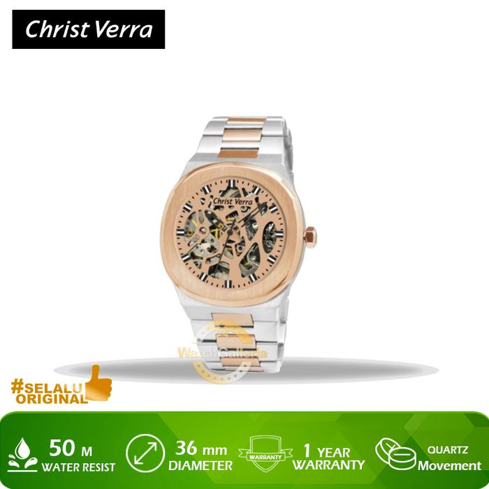 Jam Tangan Christ Verra CV 10458LAT-14 RG Original Murah