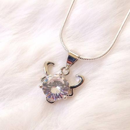 Kalung Zodiak Taurus Batu Zircon - Kalung Wanita S925 Bintang Taurus