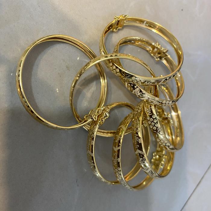 Gelang bulat anak anak emas asli kadar 700/16k lokal medan