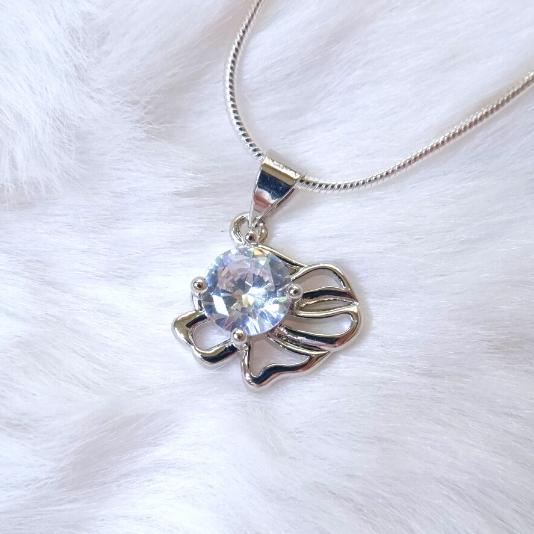 Kalung Zodiak Leo Batu Zircon - Kalung Wanita S925 Bintang Leo Singa