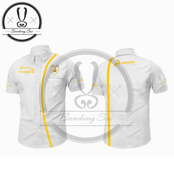 Kemeja Kerja / Baju Promosi Pertamina Pertamax Turbo - White