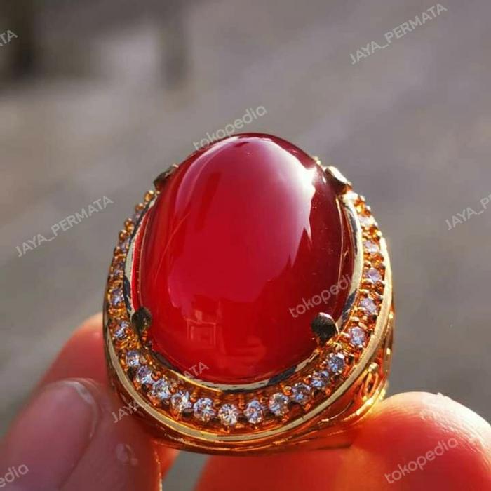 NATURAL CARNELIAN YAMAN AHMAR JUMBO MERAH MEMO SGR LAB