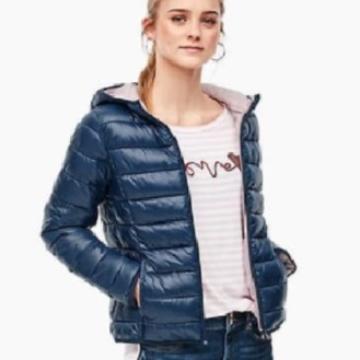JACKET WANITA S OLIVER QS PADDING HOODIE - BLUE