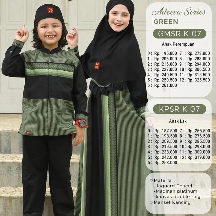 Gamis Anak keke ADEEVA SERIES - GREEN