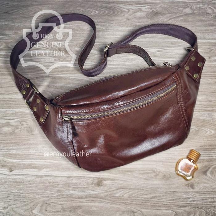 Waistbag tas Kulit Asli Export Quality Waistbag WB01 tas Cowok