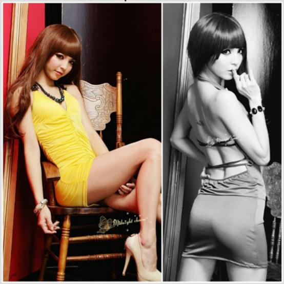 Sexy Lingerie Dress Murah Baju Tidur Wanita Baju Club TA0232 Kuning