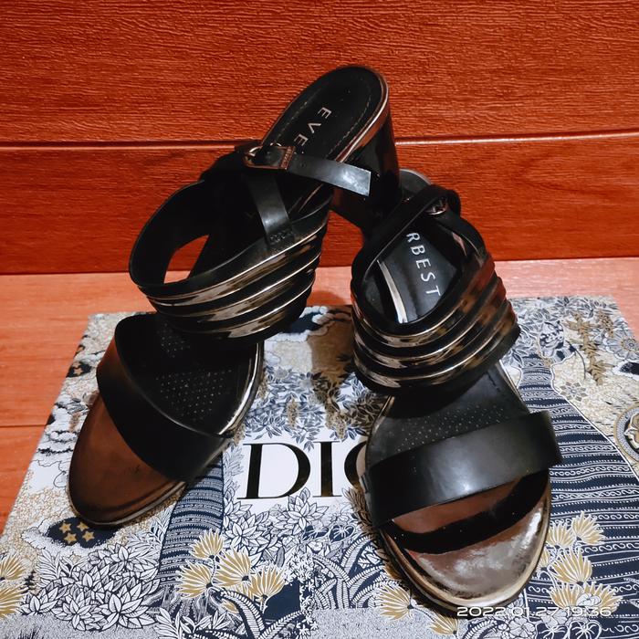 Sandal Heels hitam Everbest 40/41 preloved/ second