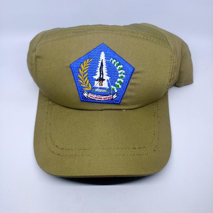 Topi PNS Logo Badung |Topi PNS Warna Khaki Logo Kab Badung