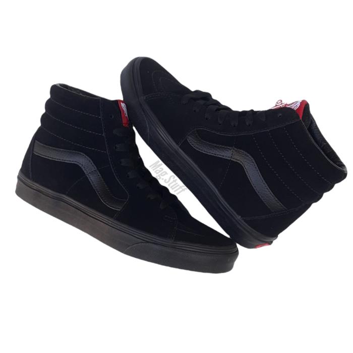 Vans Sk8 Hi Black Black Full Suede Original