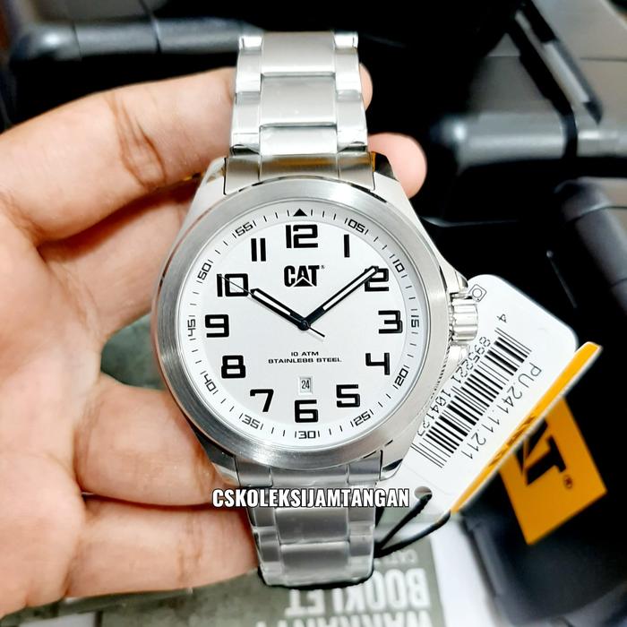 JAM TANGAN PRIA CATERPILLAR CAT PU.241.11.211 SILVER ORIGINAL GARANSI