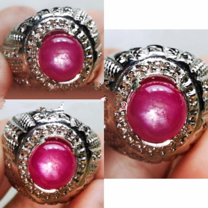 Batu Cincin Natural Ruby Star Fatwa Burma Murah Bisa COD