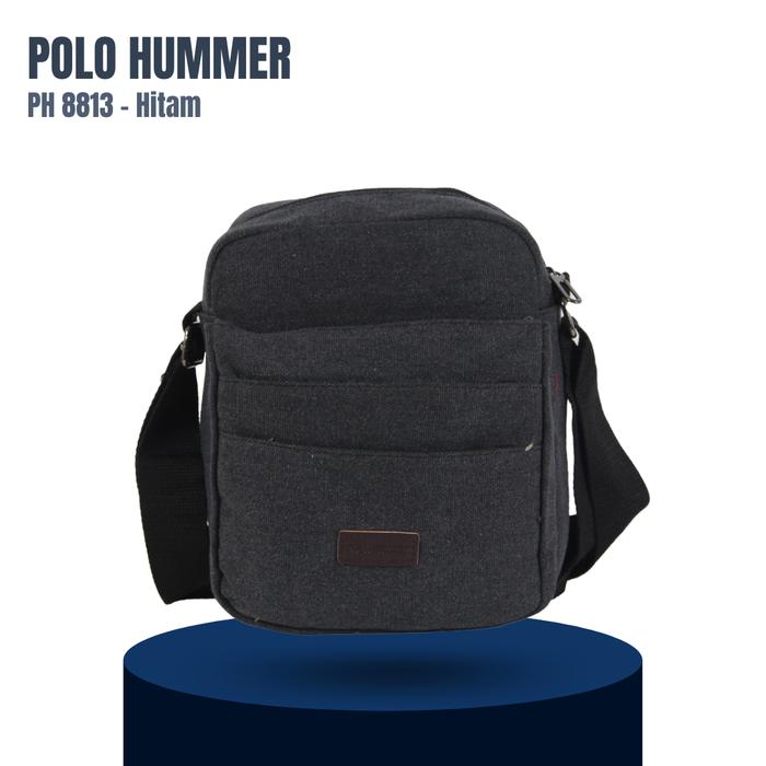 Tas Slempang Pria Banyak Kantong - Sling Bag Kanvas POLO HUMMER