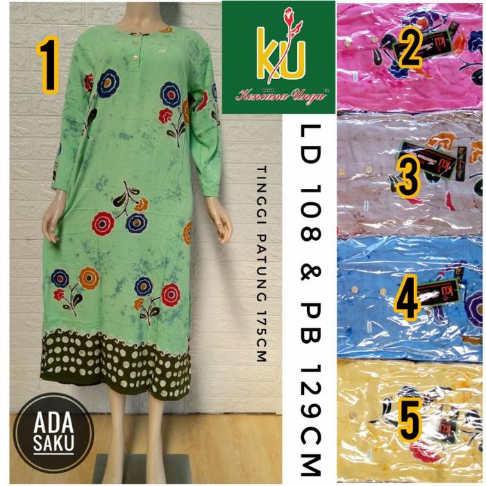 Ld Sunan-Daster Panjang Batik Kencana Ungu Label Hitam Longdress