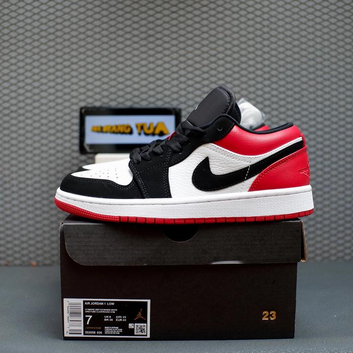 Nike Air Jordan 1 Low " Black Toe " Original Leather PK GOD BNIB