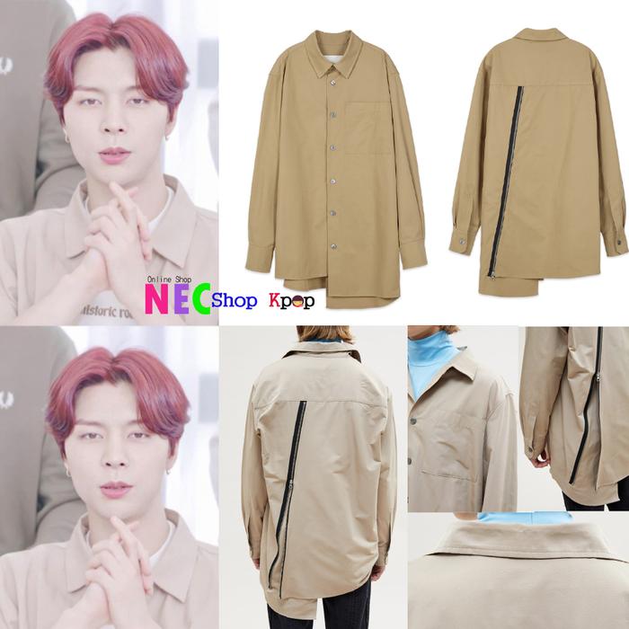 NCT Johnny Assymestrical Oversize Zipper Back Shirt - Brown