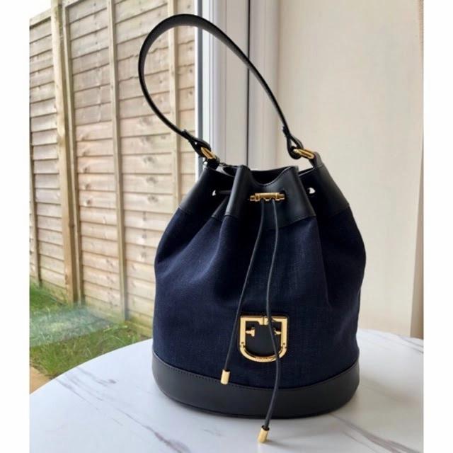 furla corona s drawstring original genuine leather hand bag