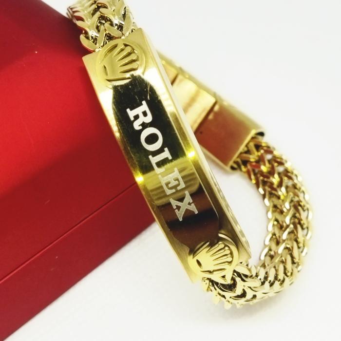 GELANG TITANIUM PRIA ROLEX GOLD ORIGINAL