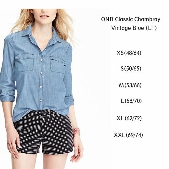 Shirt Classic Denim Jeans kemeja old navy branded wanita