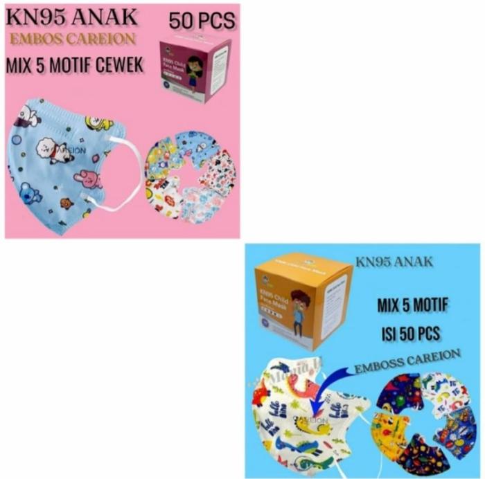 Masker KN95 Anak 4-12Tahun - KN95 Anak motif Lucu