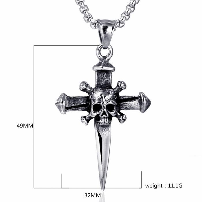 Kalung Pirates Caribean Jack Sparrow TITANIUM TENGKORAK RANTAI
