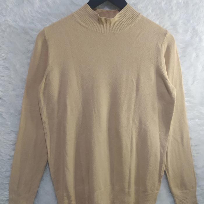 Thrift turtleneck atasan rajut polos