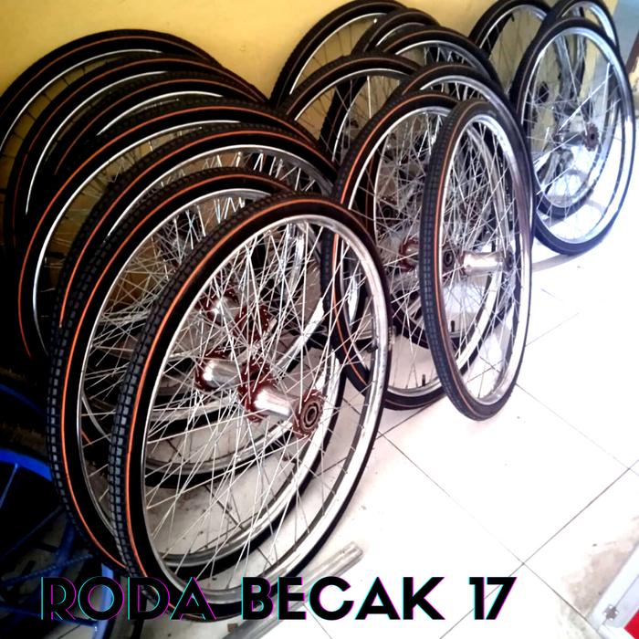roda gerobak/roda becak + as