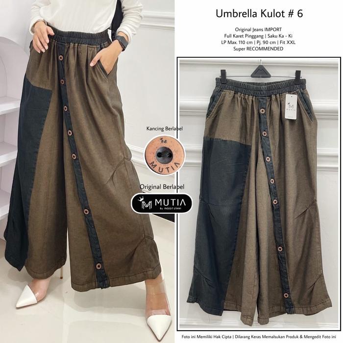 NEW UMBRELLA KULOT#6 JEANS CELANA PANJANG WANITA BY MUTIA