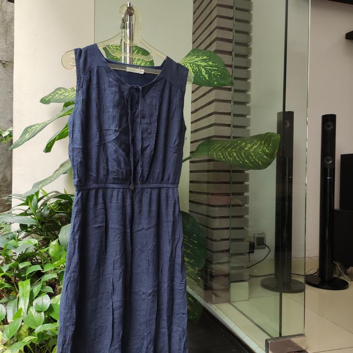 Gaun midi preloved dress second gaun wanita baju preloved